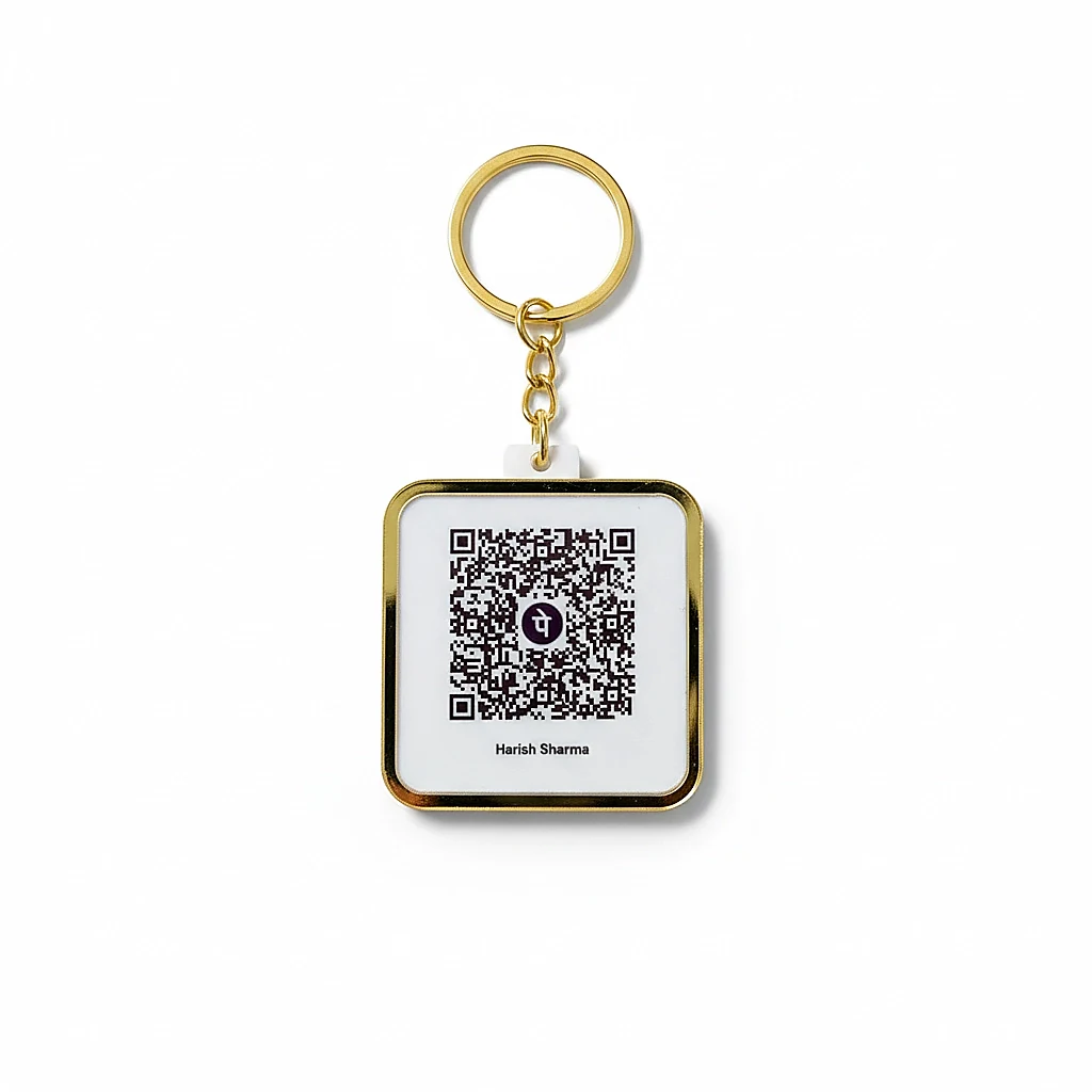 Custom UPI QR Code Acrylic Keychain