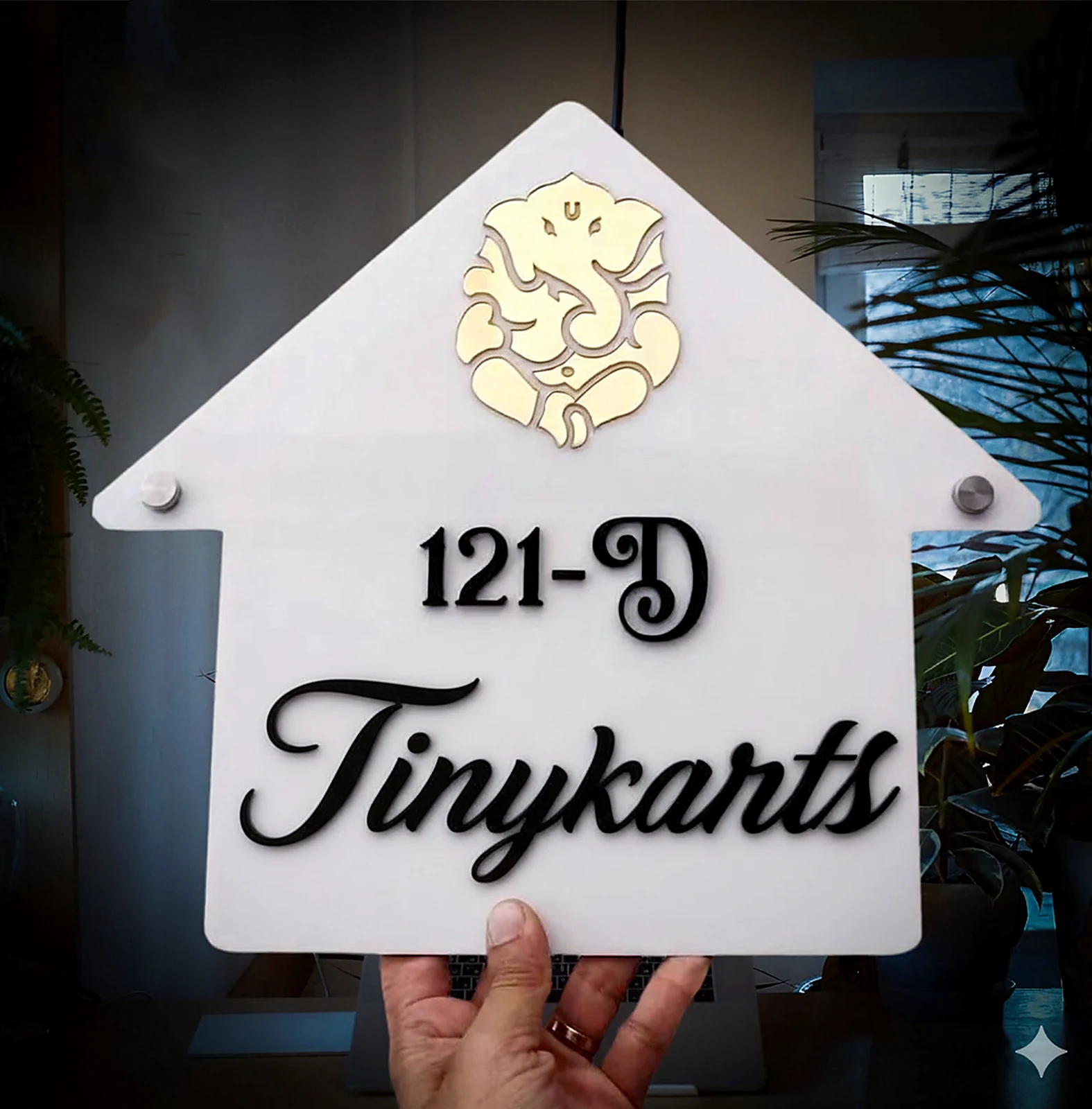 Ganesh Name Plate for Home - Premium Customizable House Sign